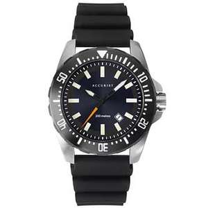 Accurist Divers Style Men's Black Silicone Strap Watch £43.19 @ H Samuel