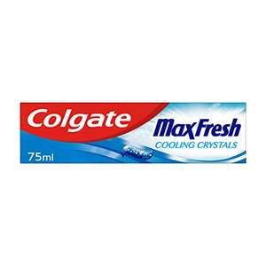 Colgate Max Fresh Cooling Crystals Toothpaste 75 ml, Teeth Whitening Toothpaste, Cool Mint, Pack of 1 - £1.00 (+£4.49 Non Prime) @ Amazon
