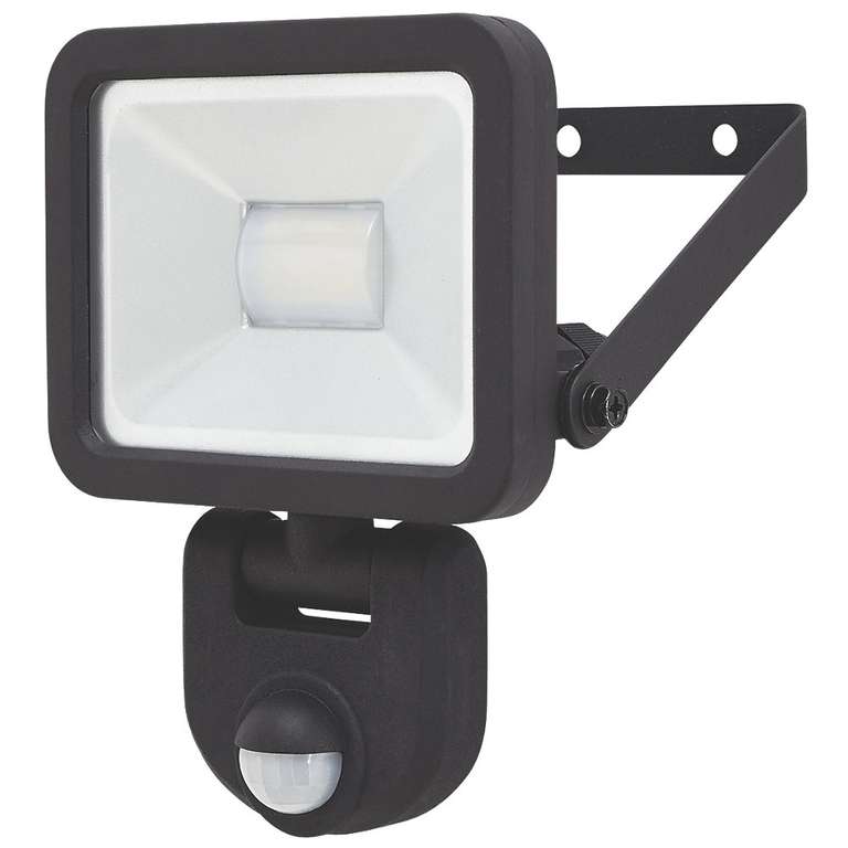 LAP LED PIR Floodlights (Black or White) - 10W £6.49 / 20W £8.99 / 30W 10.74 / 50W £13.49 (free click & collect) @ Screwfix