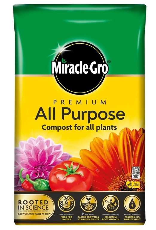 Miracle-Gro Premium All Purpose Compost - 75L £5 @ Homebase