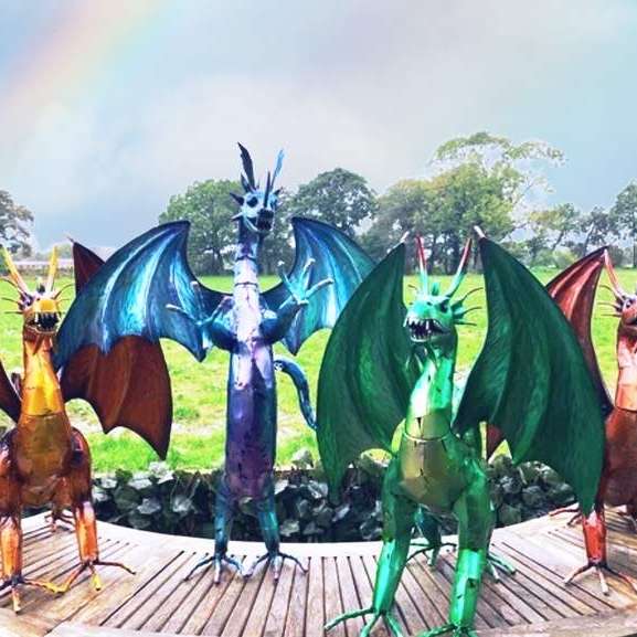 Large Metal Dragon Garden Ornaments (8 colours) Now £27 with code and Free Delivery @ Olive & Sage
