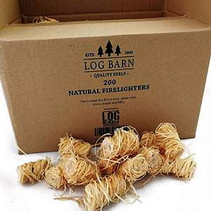 Natural Eco Wood Firelighters - Wood Wool Flame Fire Starters 200 Pieces £10.81 Prime (+£4.49 Non Prime) Sold by Log-Delivery and FB Amazon