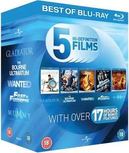 Gladiator/The Bourne Ultimatum/Wanted/Fast and Furious/The Mummy Blu-ray Box Set (used) £4.49 delivered with code @ Music Magpie