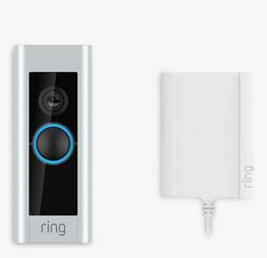 Ring Smart Video Doorbell Pro with Built-in Wi-Fi & Camera plus Plug-in Adapter £109 John Lewis & Partners