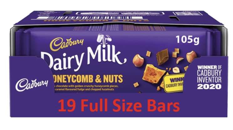 Farmfood 105g Cadbury dairy milk honeycomb & nuts bar - 19 bar bundle - £6.99 @ Farmfoods