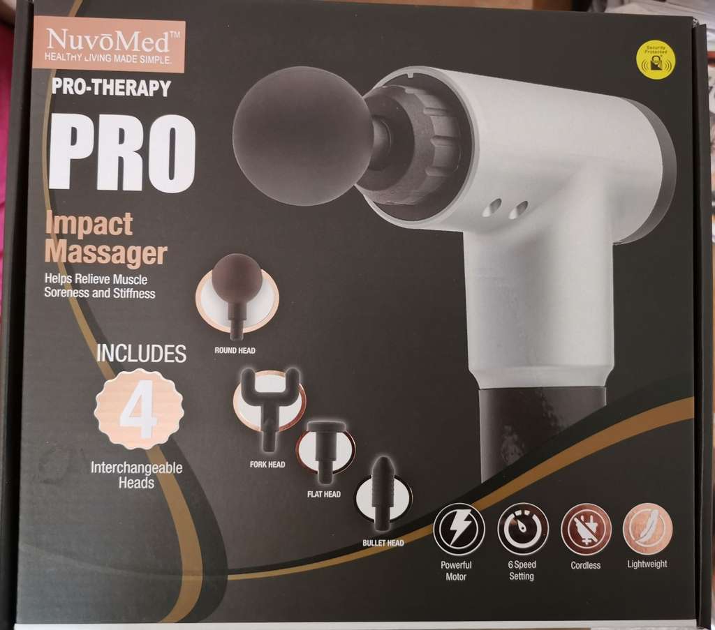 NUVOMED Hot Cold Pro-Therapy Impact Massager 6 Heads Rechargeable
