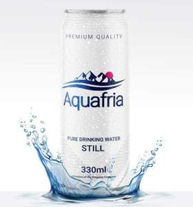 8 Aquafria Still Water 330ml Cans for £1 or 29p each Fulton Foods Rothwell