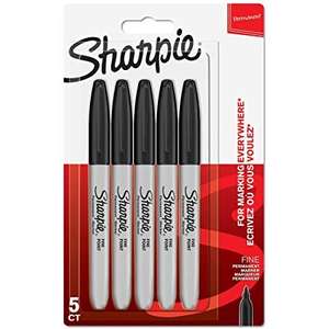 Sharpie Permanent Markers | Fine Point | Black | 5 Count £2 Prime at Amazon (+£2.99 non Prime)