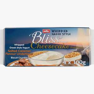 Muller Bliss Corner Whipped Greek Style Cheesecake Inspired Salted Caramel 4 x 100g - £1.25 at Morrisons