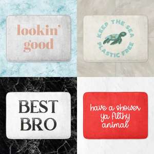 Bath Mats with different (funny) designs £8 delivered @ IWOOT