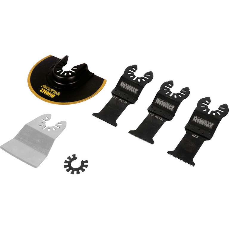 DeWalt Multi-Tool Accessory Set - 5 Piece in case £14.98 Free Cick & Collect @ Toolstation