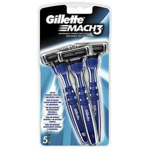 Gillette Mach 3 Manual Disposable Razor - 5 pack £6 (Prime) + £4.49 (non Prime) at Amazon