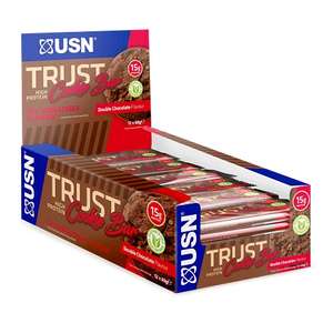 USN Cookie Bar Double Chocolate Protein Bars 12 x 60 g £8.90 (Prime) + £4.49 (non Prime) at Amazon