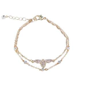 Lipsy Rose Gold Plated Crystal Bee Chain Bracelet - £7.99 + free Click and Collect @ Argos