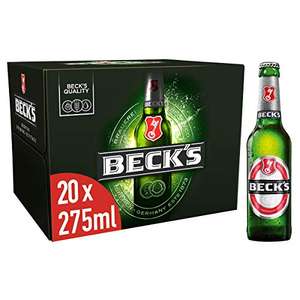 Becks German Lager Beer Bottle, 20 x 275 ml £12.99 on 3 for £21 at Amazon