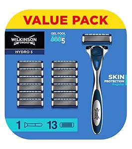Wilkinson Sword Hydro 5 Skin Protection Men's Razor with 13 Refills £16.66 (Prime) + £4.49 (non Prime) at Amazon