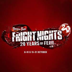 Fright Nights - 2 days worth of tickets, 1 night stay at Cabins, plus Breakfast from £49 p.p (£195) for a family of 4 - 2A2C @ Thorpe Park