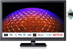 Sharp 1T-C24BE0KR1FB 24 Inch HD Ready Smart TV with Built-in DVD Player, DTS Studio Sound, 5 year warranty - £119.89 delivered @ Costco