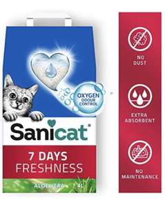 Sanicat Cat Litter - 7 Days aloe vera 4L - £2.07 Prime / +£4.49 non Prime @ Amazon