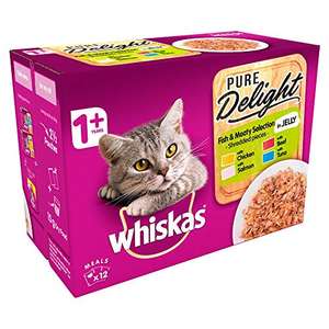 Whiskas Pure Delight Fish & Meaty Adult 1+ Wet Cat Food Pouches (12 x 85g) - £3.49 + £4.49 non Prime (£3.14 with S&S) @ Amazon