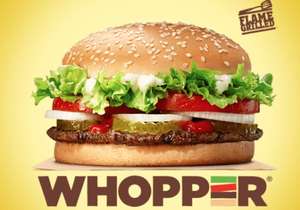 Buy One Whopper Get One Free at Burger King - On Wednesdays via Just-Eat (Min Spend / Delivery Applies)