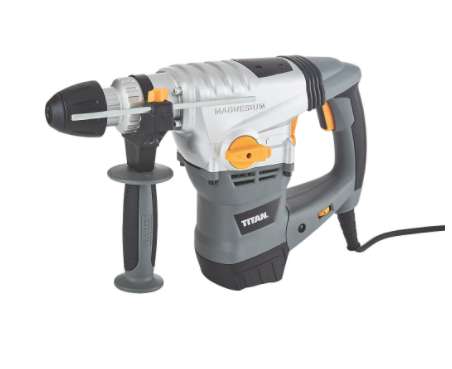 Titan TTB278SDS 6.3kg Electric SDS Plus Drill & 9 Piece Accessory Kit 230-240V £53.99 with code Delivered from Screwfix