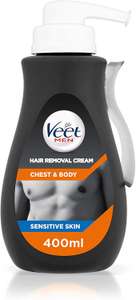 Veet Men Hair Removal Cream Chest & Body, 400 ml - £6.00 prime + £4.49 Non prime @ Amazon