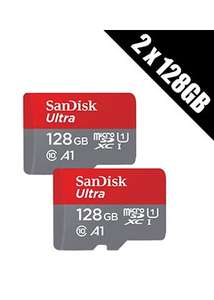 2 x SanDisk Ultra 128GB MicroSDHC Cards with SD Adapters, A1, U1, 120MB/s - £27.99 delivered @ Base
