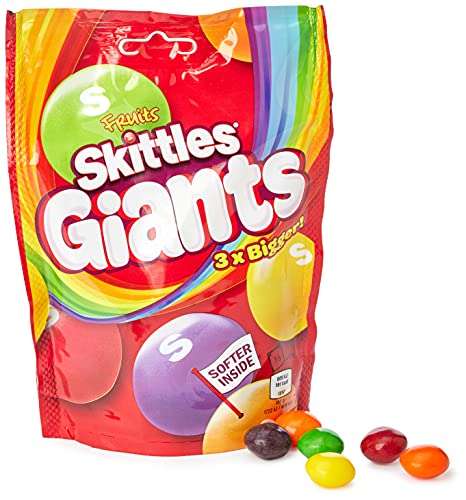 Skittles Giants Chewy Fruit Sweets Pouch, 141g for 83p or 75p S&S (+£4.49 Non Prime) Delivered @ Amazon