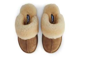 Women's Suede Mule Slippers with Shearling Collar/4 Colour Choices £30 Delivered with Code @ Lands End