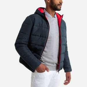 LA REDOUTE COLLECTIONS Reversible Hooded Padded Jacket in navy and orange for £35.74 click & collect @ La Redoute