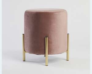Home Collections Small Velvet Footstool: Pink - £9.99 @ Home Bargains