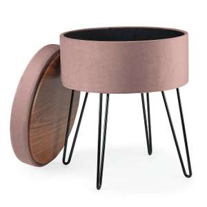 Joanna Hairpin Storage Stool in Blush £17.50 Free Click & Collect / £3.95 Delivery @ Dunelm