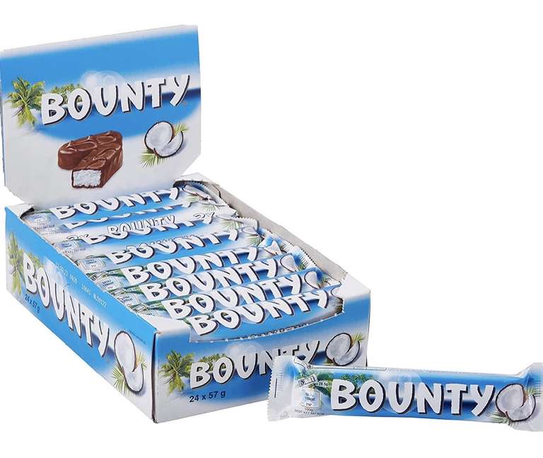 Bounty Coconut Milk Chocolate Duo Bar - Pack of 24 x 57G - £6 (+£4.49 nonPrime) Amazon