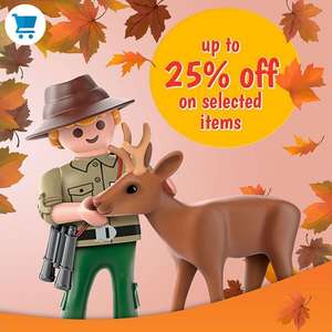 Playmobil online discount - 15% off £50, 20% off £75, 25% off £100 - Selected items Applied automatically £3.50 delivery / free over £40.01