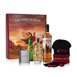 The Famous Grouse Blended Scotch Whisky, 70cl with Spirit of Rugby gift set £13.00 + £4.49 NP @ Amazon