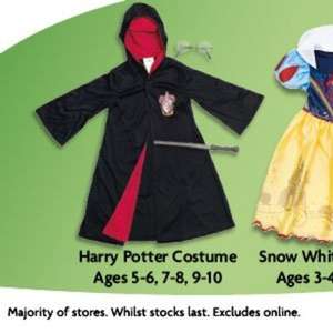 Morrison’s Halloween costumes at least 50% off original price - Harry Potter costume for £4 in East Kilbride