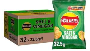 Walkers Salt and Vinegar Crisps Box, 32 bags. 32.5 g (Case of Walkers Salt and Vinegar Crisps Box, 32.5 g £10.40 + £4.49 NP @ Amazon