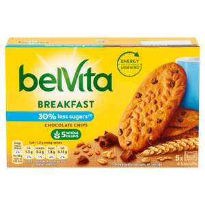 Belvita Breakfast biscuits cocoa chocolate chips / milk cereal / Honey & Nut 5pack 235g - £1 @ Sainsbury from 3rd