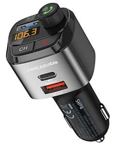 UNBREAKcable Bluetooth FM Transmitter for Car, Car Charger with 3 USB Ports - £16.14 (+£4.49 NP) - Sold by ADDSFIT UK LTD / FBA @ Amazon