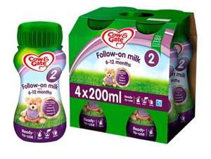 Cow & Gate 2 Follow On Baby Milk Formula Multipack (4x200ml) Buy 12 Packs For £7 +£1.50 Click & Collect @ Boots