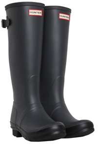 Hunter Womens Original Back Adjustable Wellington Boots Luna/Black £64.99 (£4.99 delivery) @ MandM Direct