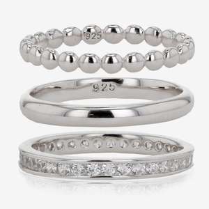 Silver Set of 3 Stacking Rings £33 delivered @ Warren James Jewellers