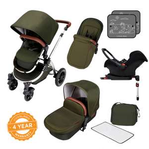 Ickle Bubba Stomp V4 - All in 1 Galaxy Travel System With ISO Fix Base - Chrome/Woodland £404.10 at BabysMart