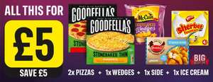 £5 Meal Deal - 2 x Goodfella's Pizzas + McCain's Wedges + Chicken Dippers or Veggie Fingers + Cornetto 6 Pack - £5 @ Iceland