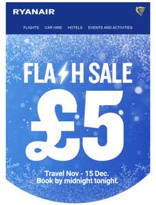 £5 Ryanair Deals - 1 Day Special
