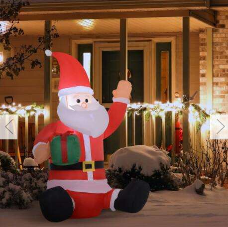 1.2m LED Lighted Inflatable Sitting Santa Claus with Gift Box - £24.99 delivered @ The Range