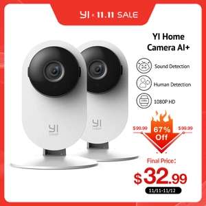 2X YI Smart Security Camera, 1080p Indoor WiFi Camera/AI+/audio for £25.36 (£12.68 each) delivered @ AliExpress / yi Official Store