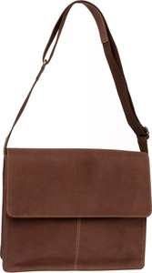 Borelli leather satchel messenger bag in brown leather for £29.28 delivered using code @ Deichmann