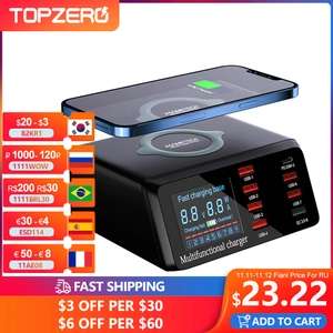 TOPZERO 100W Multi USB Charger HUB with Quick Charge 3.0, Type C PD Fast Charger & Wireless port for £20.82 delivered @ AliExpress / TOPZERO